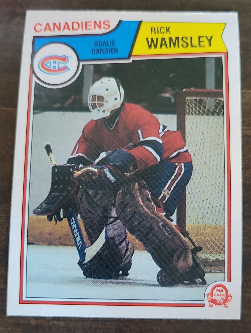 1983/84 OPC Rick Wamsley Canadiens Hockey Card - Red Jersey